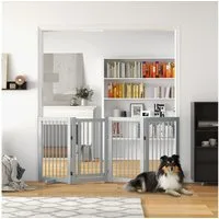 PawHut Hundegitter Schutzgitter für Haustier, Hundegitter (Schutzgitter, 1 St., Absperrgitter), für Küche, Flur, Treppe, Hellgrau