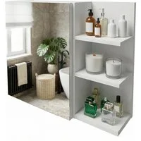 TREND WERK Spiegelschrank Badezimmer mit Ablage & Stauraum (59×16×50 cm Hängender Badezimmerschrank zur Wandmontage mit Regal) – modern & pflegeleicht