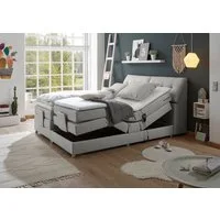 ED EXCITING DESIGN Boxspringbett Carpino wahlweise in den Breiten 120cm oder 180cm erhältlich, inkl. Motor, Stauraum im Kopfteil und Topper