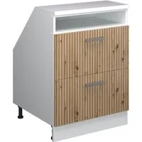 Vicco Kommode Rion, Artisan-Eiche/Weiß, 60 x 81.6 cm mit 2 Schubladen, Schrankko... (1 St)