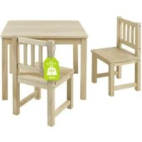 BOMI Kindersitzgruppe Holzsitzgruppe Amy, (Set, 3-tlg., oder 5 tlg. erhältlich), Kindertischgruppe, Tisch & Stühle Kinderzimmer, als Spiel- & Maltisch
