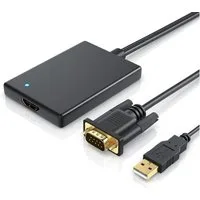 CSL Audio- & Video-Adapter VGA, USB Typ A zu HDMI, VGA zu HDMI Adapter, Konverter Kabel 1920x1080 Full HD 1080p
