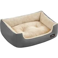 FEANDREA Tierbett Hundebett, Hundekorb mit Wendekissen, rutschfest