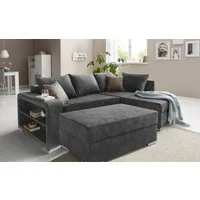 COLLECTION AB Ecksofa John L-Form, B: 226 cm, Bettfunktion, Bettkasten, Regalelement & 2 Zierkissen, Federkern