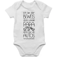 Shirtracer Shirtbody Ich bin der Beweis dass mein Papa nicht nur an Autos herumschraubt Sprüche Baby