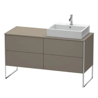 Duravit XSquare Konsolenwaschtischunterbau bodenstehend Flanell Grau Seidenmatt 1400x548x778 mm - XS XS4923R9090