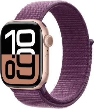 Apple Watch Series 10 [GPS inkl. Sport Loop pflaume] 42mm Aluminiumgehäuse roségold