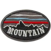 Mono-Quick Aufnäher Bügelbild, Aufbügler, Applikationen, Patches, Flicken, zum aufbügeln, Polyester, Mountain Berge Gebirge - Größe: 5,4 x 3,5 cm