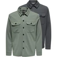 ONLY & SONS Hemdjacke 2er Pack Newkodyl (Spar-Set, 2-St) Hemdjacke / Overshirt - Blickdicht - Vielseitig kombinierbares Basic
