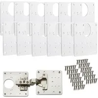 SO-TECH® Möbelbeschlag Topfband Reparaturplatten Edelstahl 90 x 90 x 0,53 mm (12 St), Reparaturset für Topfbänder mit Ø35 mm, Schrankscharnier Top