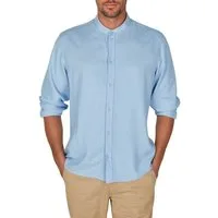 DENIMFY Langarmhemd Herren Leinen Hemd DFJesper Regular Fit (1-tlg)