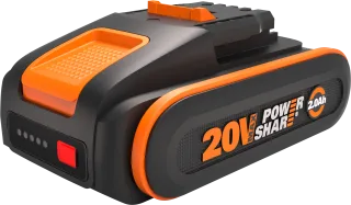Worx Akku ""WA3639 PowerShare"" 20 V, 2 Ah, mit höher Sicherheit & längerer Laufzeit, LED-Anzeige