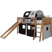 Ticaa Hochbett Rutschbett "Ekki" Country Buche Natur