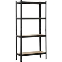 SCHULTE Regalwelt Schwerlastregal CHULTE Regalwelt, 4 MDF-Böden, 180×90×35 cm, 120 kg/Boden, schwarz