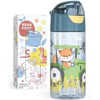 BEARFOOT Trinkflasche Trinkflasche Kinder, leichte Wasserflasche - Traktor Fuchs