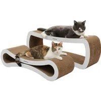 PetRhein Kratzpappe,Kratzmöbel, Kratzkarton,Kratzspielzeug aus hochwertigem Wellpappe, (Enthält 2 Kratzpappen), Set aus zwei Teilen, BxLxH: 27x86x32 cm