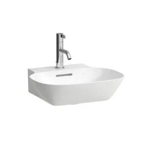 LAUFEN Handwaschbecken INO 450x410, 1 Hahnloch mittig, mit Überlauf, weiß, 81530.1, 8153010001041 H8153010001041