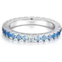 Lisandra Scott Silberring Ring aus 925 Sterling Silber mit Blauen Multicolor Steinen Damen, Ein Ring wie das Meer – Schimmernde Blautöne & langlebiger Glanz