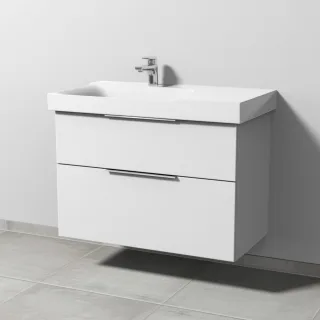 Sanipa 3way Waschtischunterbau zu Geberit Xeno2 Waschtisch mit 2 Auszügen, Weiß-Soft UM66243