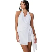 Next Minikleid Neckholder-Sommerkleid in Minilänge mit Schal (1-tlg)