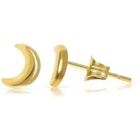 Made by Nami Paar Ohrstecker Damen Mond Stern Edelstahl goldfarben hypoallergen wasserfest, aus Edelstahl – mit Mond - minimalistisches Design