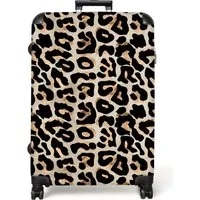 NoBoringSuitcases.com© Hartschalen-Trolley Panther Druck - Tiere - Frauen 77 cm - 98 L, 8 Rollen, Hartschalenkoffer Groß für 30kg, Frauen Reisekoffer Trolley
