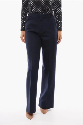 Regular Fit Wollhose in Blau