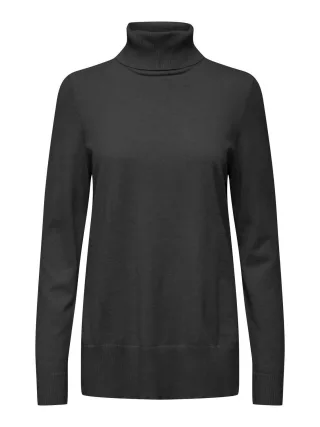 ONLY - ONLIBI LS LONG SLIT ROLLNECK CC KNT black - Gr. - L