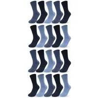 sockenkauf24 Socken 10 I 20 I 30 Paar Damen & Herren Business Socken Baumwolle (Jeans, Navy, Blau, 20-Paar, 43-46) mit Komfortbund Strümpfe - 10700