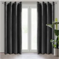 Eurofirany Vorhang VELVET (2 St), Ösen, blickdicht, Samt, 2er-Set Ösenschals aus Velvet, mit mittlerem Verdunkelungsgrad
