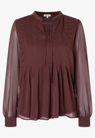 MORE & MORE - Chiffonbluse braun - Gr. - 40