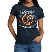 Spreadshirt T-Shirt Zack! Aufgebrezelt Brezel Liebe Festlichkeit Frauen T-Shirt (1-tlg)