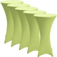 Beautissu Stehtischhusse Stretch Stehtisch Bistrotisch Husse, Ø80cm, Grün, 5er Set, Verstärkung im Fußbereich & 40°C waschbar, rutschfest & bügelfreie