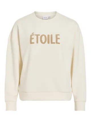 VILA - VIREFLECT O-NECK L/S FROTTE SWEAT TOP Birch - Gr. - S