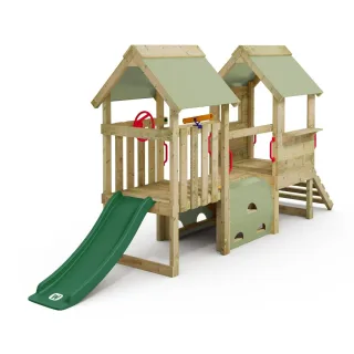 Sicherer Kletterturm für Kleinkinder - Spielturm mit Rutsche & Kletterwand - 60 cm Plattformhöhe - Massivholz Abenteuerspielplatz - Wickey