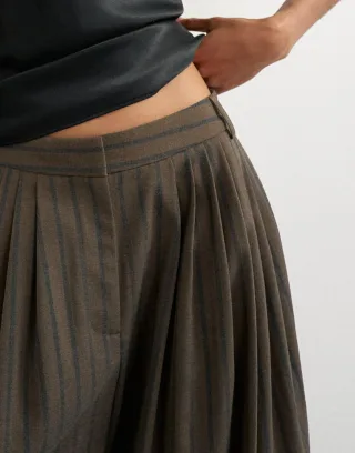 topshop - TSTHORA WIDE LEG TROUSERS TLR Chocolate Brown - Gr. - 40