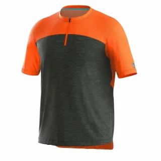 Bicycle Line - "Sentiero" Radfahr-Trikot für Herren, kurzärmlig (Dunkelgrün/Orange)