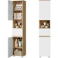 EUGAD Badkommode (1 St), Hochschrank schmal, mit 1 offenem Fach, 1 Schublade