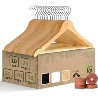Blumtal Kleiderbügel Rutschfest aus Holz mit Rockkerbe und Hosensteg, (10-tlg), 360° drehbar