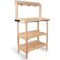 UNUS GARDEN Pflanztisch Pflanztisch Outdoor für den Garten (1-St., 78 x 36 x 131 cm (LxBxH), Pflanztisch aus Holz mit verzinkter Arbeitsplatte