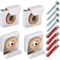 SO-TECH® Klemmen Spiegelklammern - Spiegel bis 6 mm Materialstärke, bis 15 kg, Wandabstand 9 mm, 1 Set inkl. Schrauben und FISCHER-Dübel