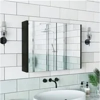 Roomart Badezimmerspiegelschrank Badezimmer Spiegelschrank, 2 Türen, Soft-Close, 2 Größen, wählbar (Badezimmer Spiegelschrank 80 cm und 60 cm breit Badmöbel Badschrank) Soft-Close-Türen, Einlegeböden, ohne LED, 2 Größen wählbar