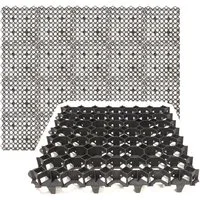 Lemodo Rasengitter Wegeplatten aus Kunststoff, Waben für Rasen- und Kiesflächen, 50x50 cm, 20-St., Frostsicher, Versickerungsfähig, begrünbar, UV-beständig