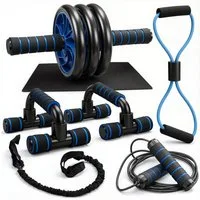 Active Peak AB-Roller 7-in-1 Workout Set mit Bauchroller, Liegestützgriffen, Springseil (Widerstandsbänder & Zubehör)