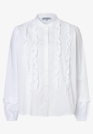 MORE & MORE - Bluse mit Rüschendetails weiß - Gr. - 36