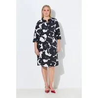 Ulla Popken Minikleid Tunika-Kleid Blüten Tunika-Ausschnitt 3/4-Arm