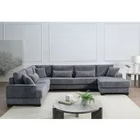 ATLANTIC home collection Wohnlandschaft Miron, weicher XXL-Cordbezug, inklusive 6 Zierkissen