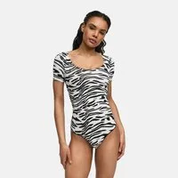 cfab (creamy fabrics) Shaping-Body T-Shirt Bodysuit Sculpting Shapewear mit String-Zebra-M (1-tlg)