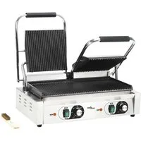 vidaXL Elektrogrill Doppelter Gerillter Panini-Grill 3600 W 57x30,5x20 cm