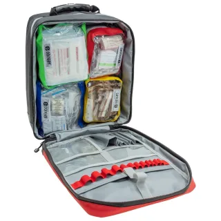 Dönges Notfallrucksack SEG mit Innentaschen und Füllung nach DIN 14142 , Material:Plane, Abmessung  L x B x H:190 x 360 x 420mm